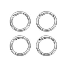 Spring O Rings, 4Pcs 1.1 Inch Metal Round Clips Keychain, Silver