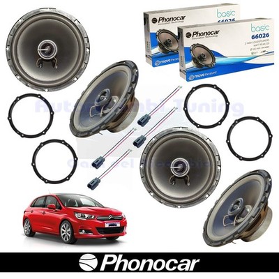 PHONOCAR 66026 2-Way Coaxial Speakers 16.5cm 60W For Citroen C4 II
