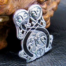 Solid 925 Sterling Silver Viking Borre Courtship Slide Pendant by Courtney Davis