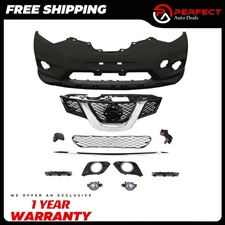 New Front Bumper Cover Kit with Grille & Fog Lights For 2014-2016 Nissan Rogue