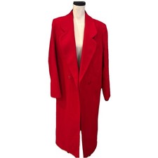 Vintage Billi coat very long red coat with shoulder pads size large