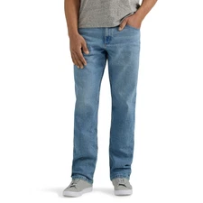 Wrangler Five Star Men's Relaxed Fit Flex Jeans Bleached Tint Color Big Sizes