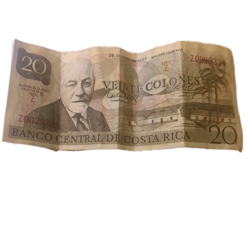 Costa Rica / Tyvek 20  Colones 28.6.1983 Series Z  Banknote