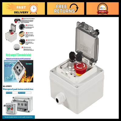 IP67 Push Button Box with Emergency Stop, Lock Key Switch, Anti-Misoperation, AC