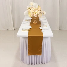 Gold SATIN 12x108" Table RUNNER Lustrous Wedding Party Catering Dinner
