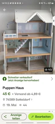 Puppenhaus Holz - Bild 1 von 2