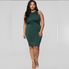 Fashion Nova Hunter Green Sleeveless Bodycon Melinda Dress Size 3X