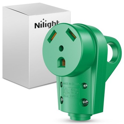 Nilight 30 Amp RV Female Replacement Plug 125 Volt Handle ETL Listed NEMA TT-30R