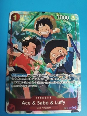 One Piece Carrying on His Will Ace & Sabo & Luffy Alt Art OP13-007 NM english