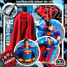 c12 Red Son Superman Wired Cape 1 12 Mezco For VToys Zero BMS IDOL HANDS