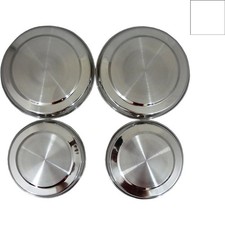 4-Piece Classic Stainless Steel Hob Cover Set - Safe for Dishwasher & Microwave
