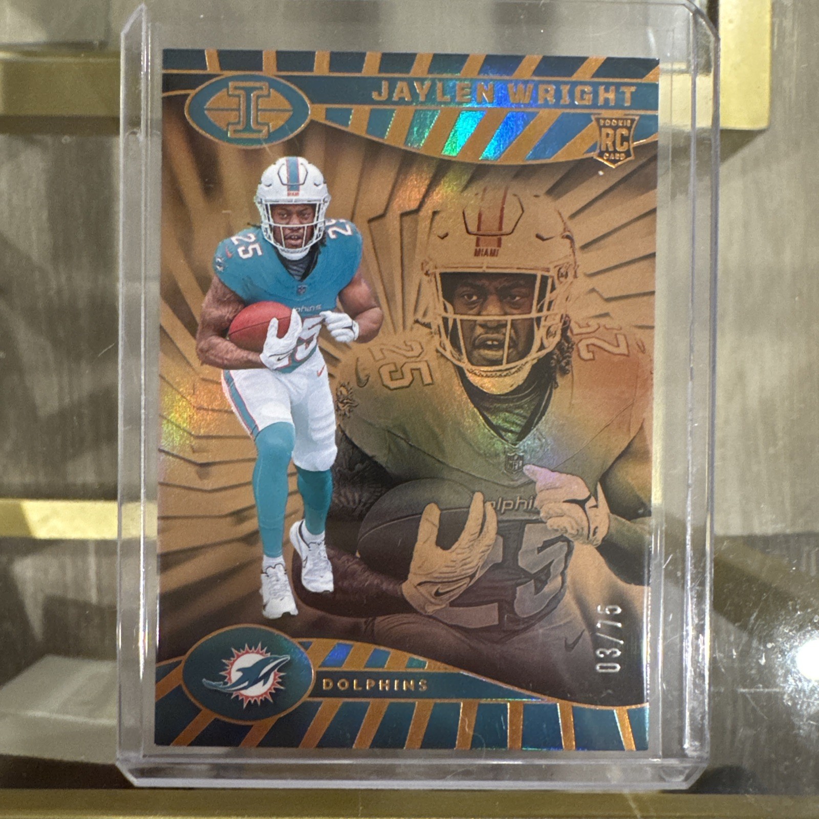2024 Illusions Jaylen Wright Rookie #56 Bronze /75 RC SSP Miami Dolphins #03/75