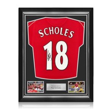 Paul Scholes Signed Original Manchester United 2006-07 Shirt. Superior Frame
