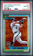 Topps 2025 Jeff Bagwell #T90C-31 Orange Refractor /25 PSA 10 Astros