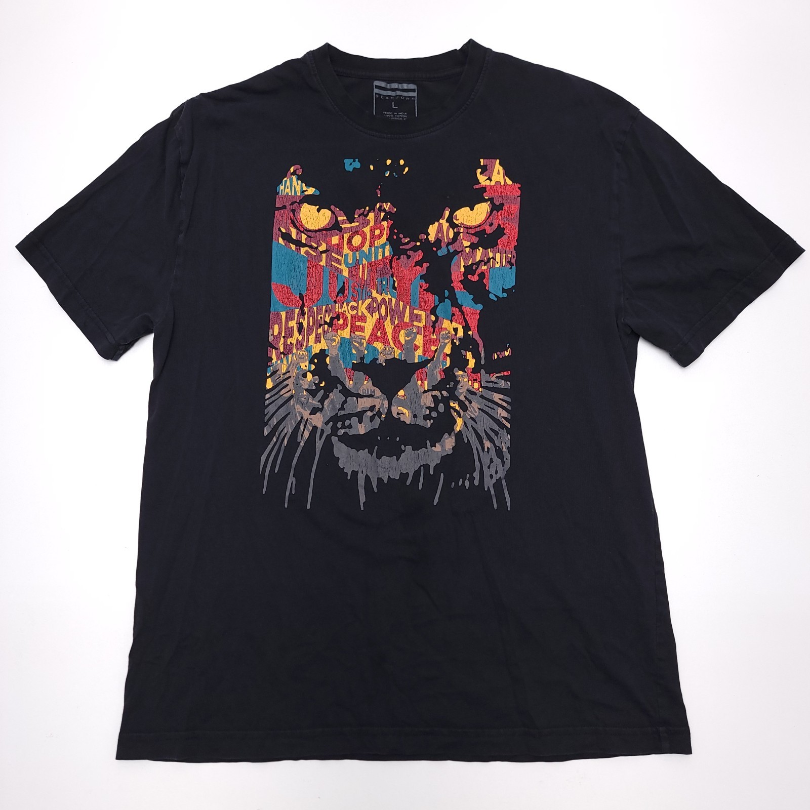 Y2K Vintage Sean John Hip Hop Tee Mens Large Black 90s Style