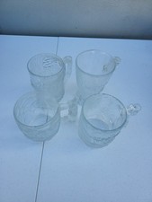 McDonald's 1993 Flintstones Glass Mugs 2 Made In France And 2 Made In USA