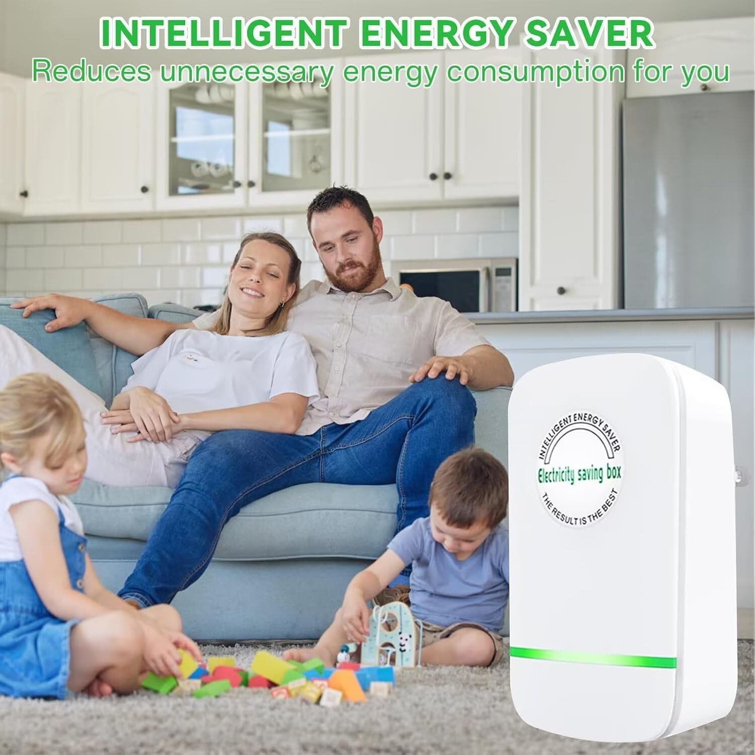 4 Pack Stop Watt Energy Saving Device-Power Saver, White ABS Material 2 Outlets