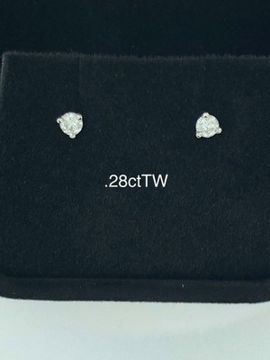 Echte Diamant Martini Ohrstecker, 14 Karat Weißgold 0,28 kt