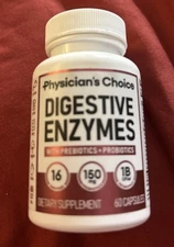 Physician's Choice DIGESTIVE ENZYMES - 60 Capsules - Probiotic Physicians 03/26