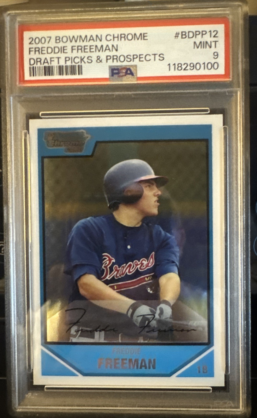 Freddie Freeman 2007 Bowman Chrome Draft Picks & Prospects PSA 9 - 1st Bowman!