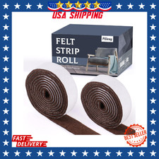 2 Packs Felt Tape with Backing, 118 x 1 x 0.12 In. Brown Felt Pads for Furniture