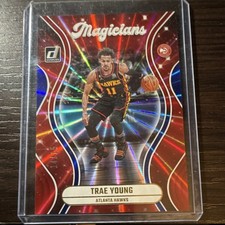 2023-24 Panini Donruss Magicians Trae Young #6 Holo Red & Blue Laser /15 Hawks