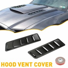 Black Hood Scoop Air Cold Vent Flow Intake Louvers Cooling Bonnet Cover Louvers