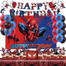 52pcs Spider Birthday Decorations Pack - Cartoon Spider Party Decorations Sup