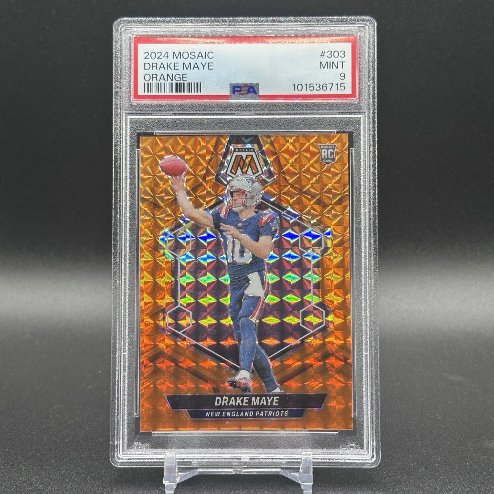 2024 Panini Mosaic - Drake Maye #303 Orange Mosaic Prizm /199 (RC) Rookie 🔥🔥🔥