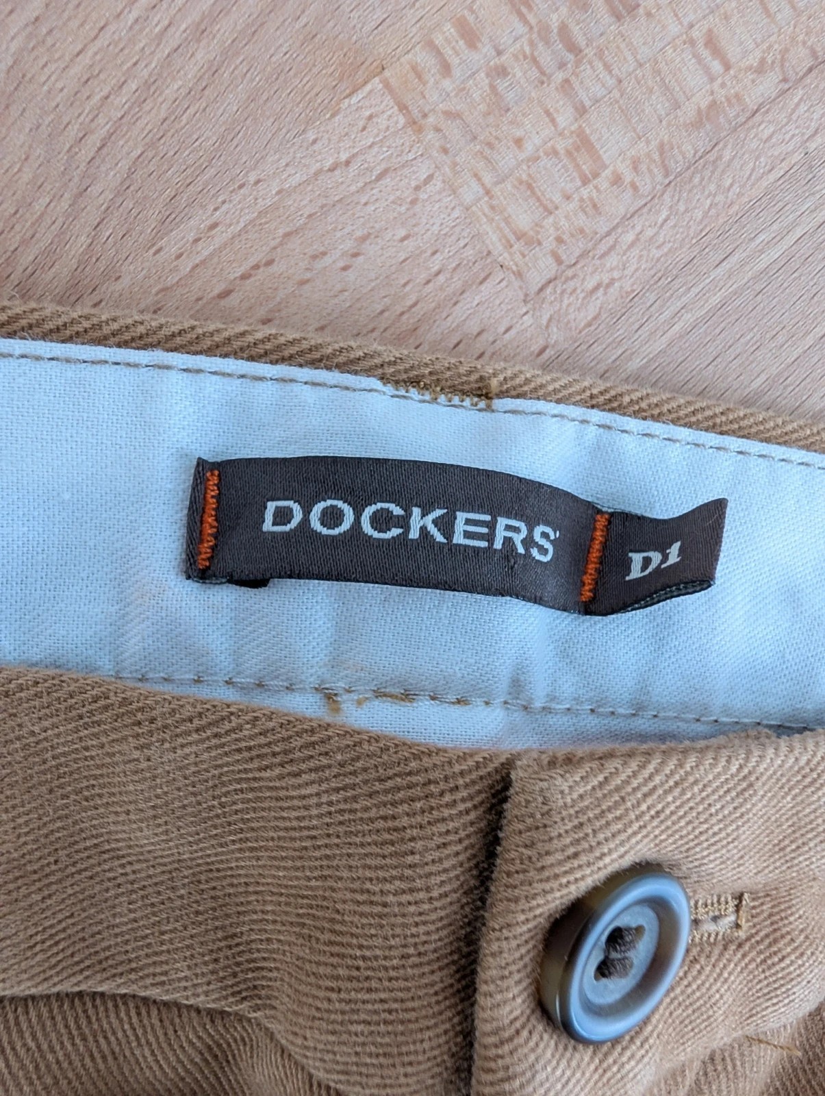 Men's Dockers D1 Chino NWOT beige cotton twill wide leg. 40W 30L. DN4004 image 7