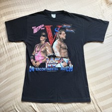 Vintage WWF 1992 Bret Hart British Bulldog Summerslam T Shirt Medium