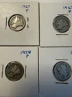(Two) 1927 P Mercury Dimes & (Two) 1928 Mercury Dimes P & S 90% Silver