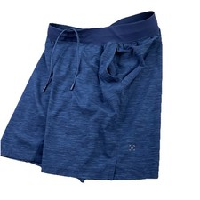 Lululemon T.H.E. Shorts 9  Linerless Pocket Heather Blue Training Sz L LM7AAWS