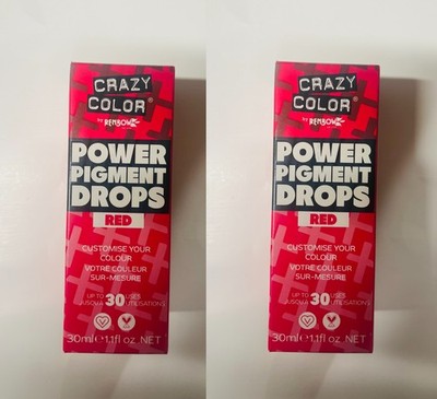 2x Crazy Color Power Pigment Tropfen Semi Permanent Farbton - Rot