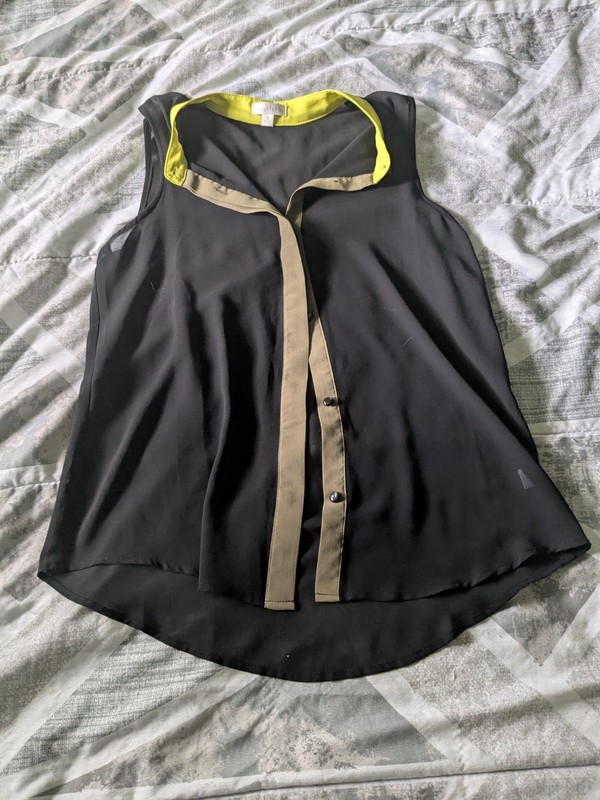 Charming Charlie Women's Size Small Black Sheer Sleeveless Blouse Tank Top