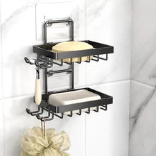 Double Soap Bar Holder for Shower, No Drilling, 304 Stainless Steel, Wall Mounte