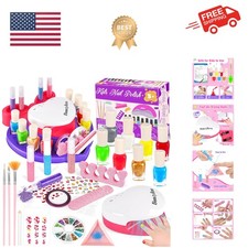 All-in-One Nail Art Kit for Kids: Glitter Polish, Dryer  Accessories for Girls