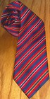 Vintage Turnbull & Asser London Mens Tie Red With Blue Yellow & White Striped