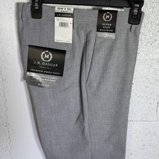 J.M. Haggar Premium Slim-Fit 4-Way Stretch Flat-Front Dress Pants gray 30X32 80