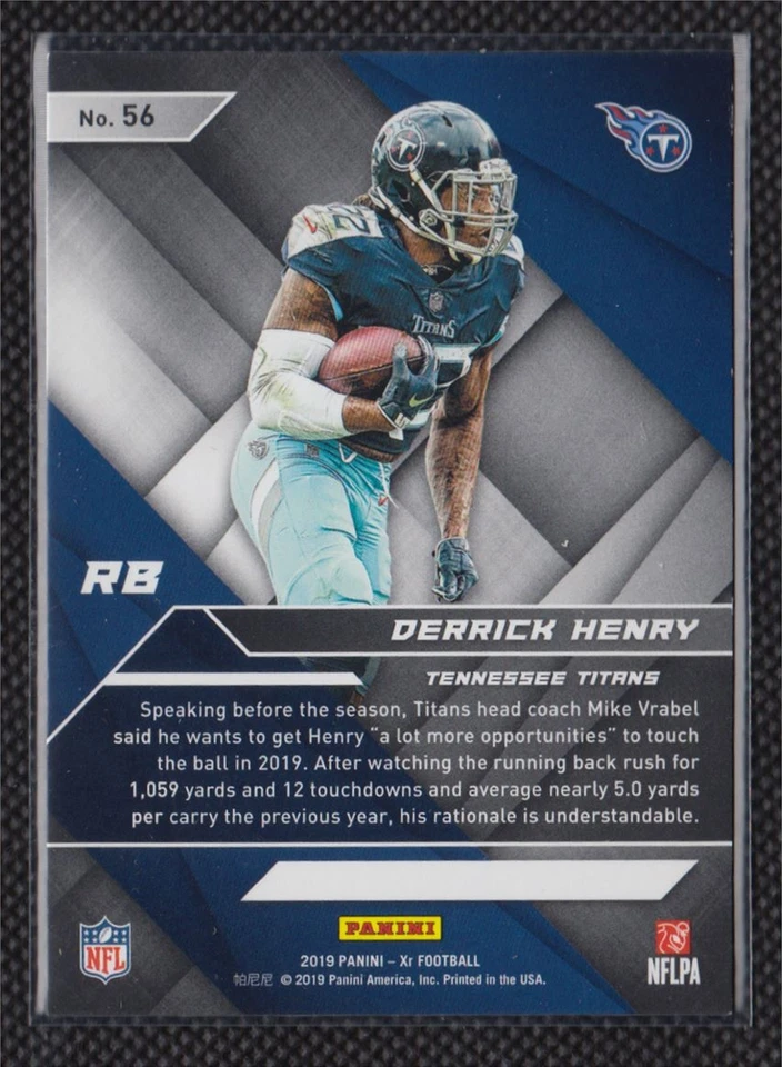 2019 Panini XR Blue Derrick Henry 3/199 Tennessee Titans #56 - Image 2 of 2