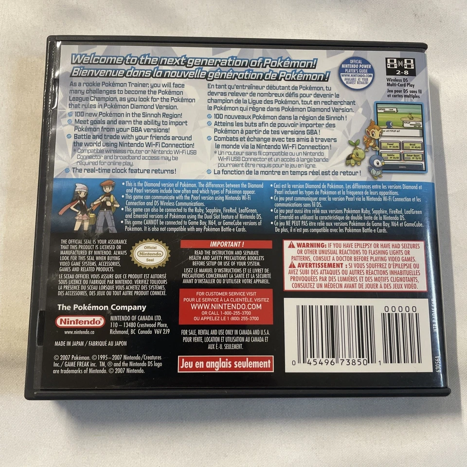 Pokémon Diamond Version (Nintendo DS, 2007) CIB Complete TESTED Authentic - Image 2 of 4