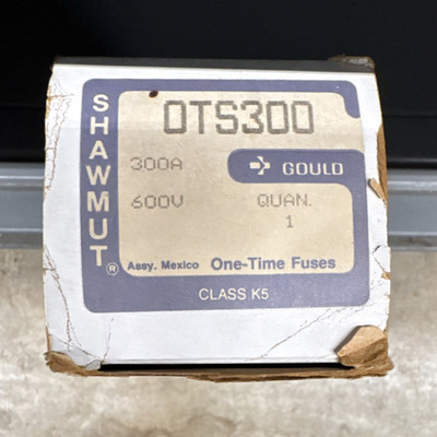 Gould Shawmut OTS300 300A 600V Cartridge HRC Fuse One-Time Class K5