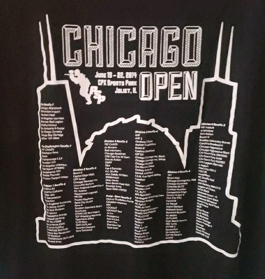 Pro Paintball PSP Chicago Open 2014 Sz XL T-Shirt SS Tournament Black Rare image 4