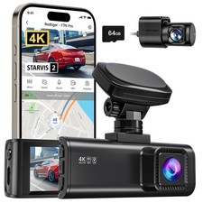 REDTIGER 4K Dash Cam Front and Rear, STARVIS 2 Sensor, 64GB Card Included, 4K...