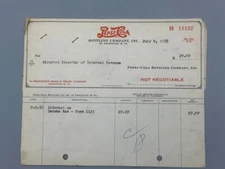 1958 PEPSI COLA Bottling PRINCETON WV Internal Revenue CHECK Vintage