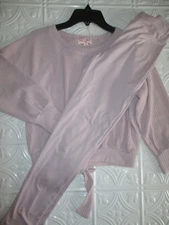 Poof! Girls Thermal Shirt & Legging Set Lavender Open Tie Back Top M 10/12 NWT