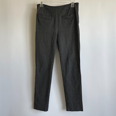 The Essential Slim by Anthropologie Womens Black White Print Ankle Pants Size 4