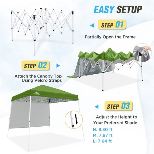 EAGLE PEAK 10x10 Portable Slant Leg Instant Canopy Tent with Sidewall - Picture 52 of 60