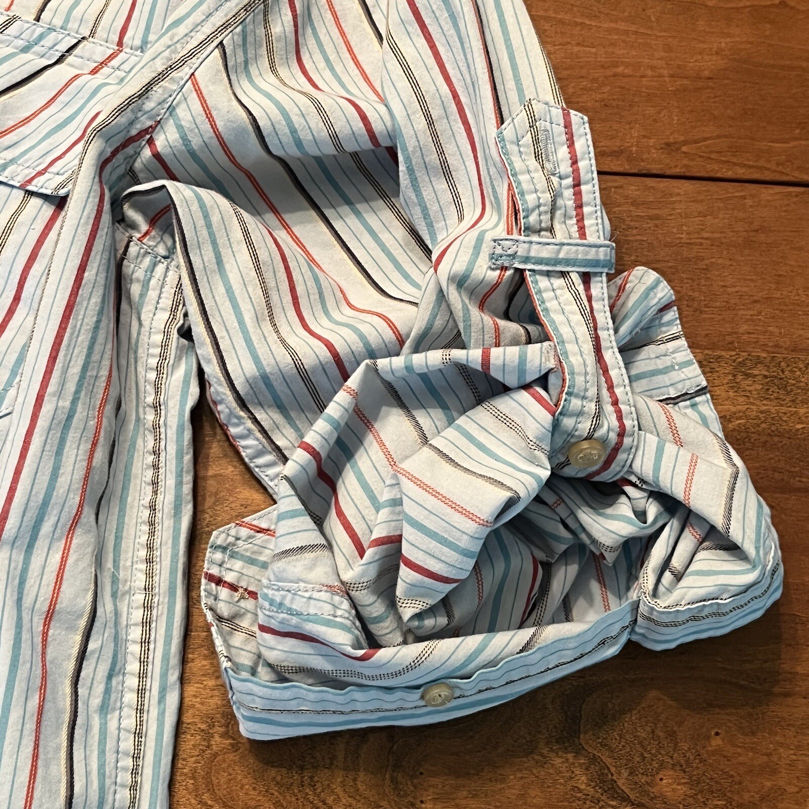 National Geographic Button Down Medium Striped Co… - image 10