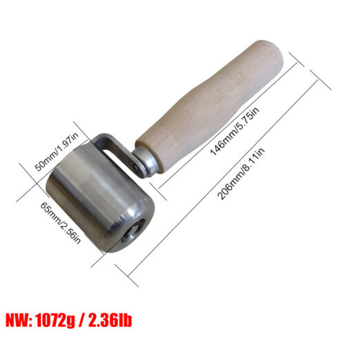 Rullo di cucitura in acciaio inox manico 65 mm per saldatori vinile nastro tetto PVC TPO - Foto 3 di 7